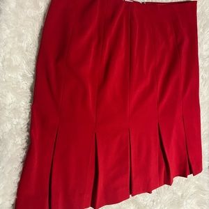 EUC Red Pleated Skirt Fire Red Sz 16